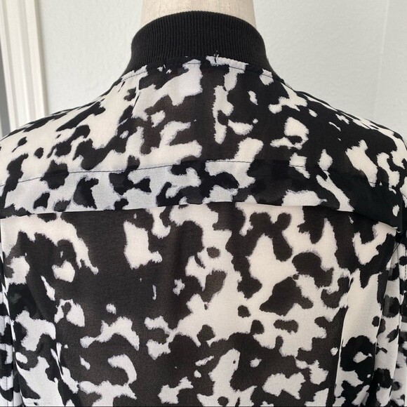 Bongo Zebra Animal Print Moto Biker Bomber Vintage Lightweight Jacket Size L - Picture 5 of 14